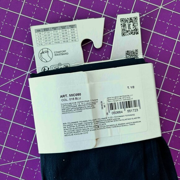 NAVY Tights * MADE IN ITALY – CALZEDONIA   NWT  NAVY BLUE - Picture 5 of 8